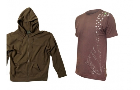 Trakker Elite Zipped Hoody met Korda Carps & Bubbles T-Shirt (Medium)